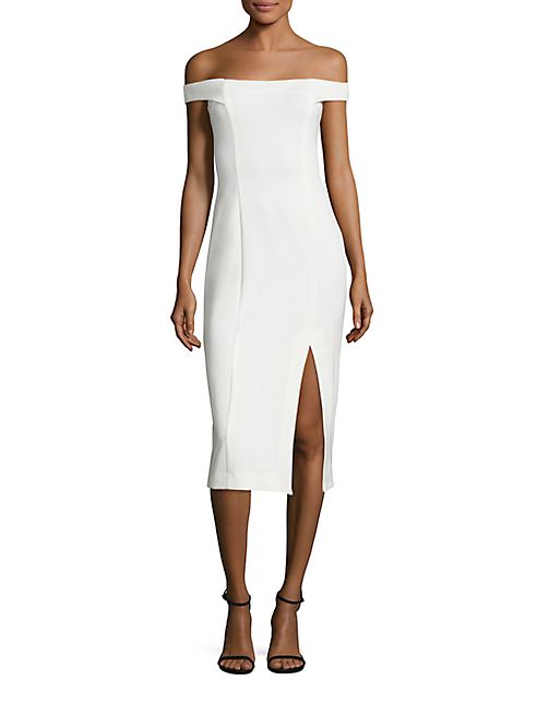 NICHOLAS - Ponti Off-the-Shoulder Band Dress