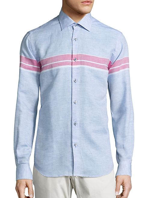 Saks Fifth Avenue Collection - Striped Long Sleeve Shirt