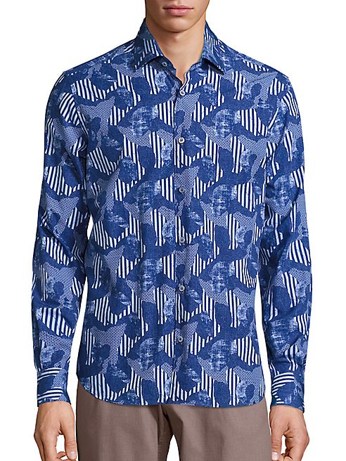 Saks Fifth Avenue Collection - Tonal Collage Shirt