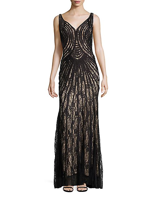 Basix Black Label - Piped Lace Gown