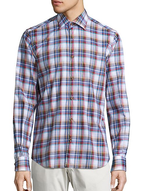 Saks Fifth Avenue Collection - Madras Plaid Shirt