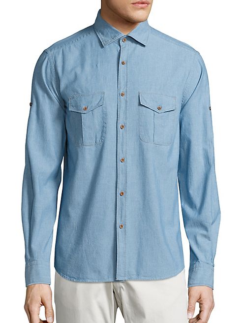 Saks Fifth Avenue Collection - Chambray Cotton Shirt