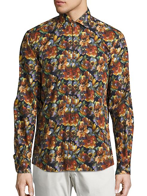 Saks Fifth Avenue Collection - Floral Oil Pastels Shirt