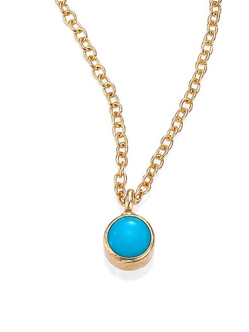 Zoe Chicco - Turquoise & 14K Yellow Gold Pendant Necklace