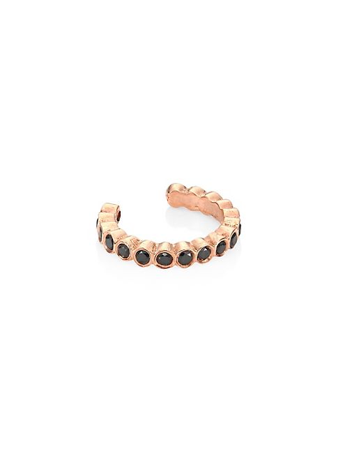 Zoe Chicco - Black Diamond & 14K Rose Gold Single Ear Cuff