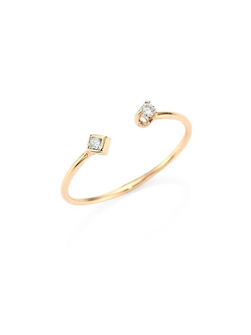 Zoe Chicco - Diamond & 14K Yellow Gold Open Ring