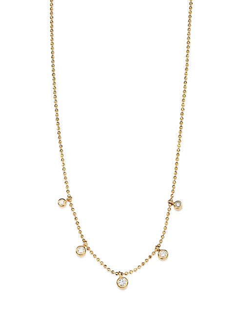 Zoe Chicco - Diamond & 14K Yellow Gold Station Necklace