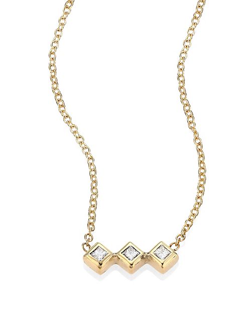 Zoe Chicco - Diamond & 14K Yellow Gold Pendant Necklace