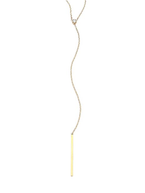 Zoe Chicco - Diamond & 14K Yellow Gold Lariat Necklace