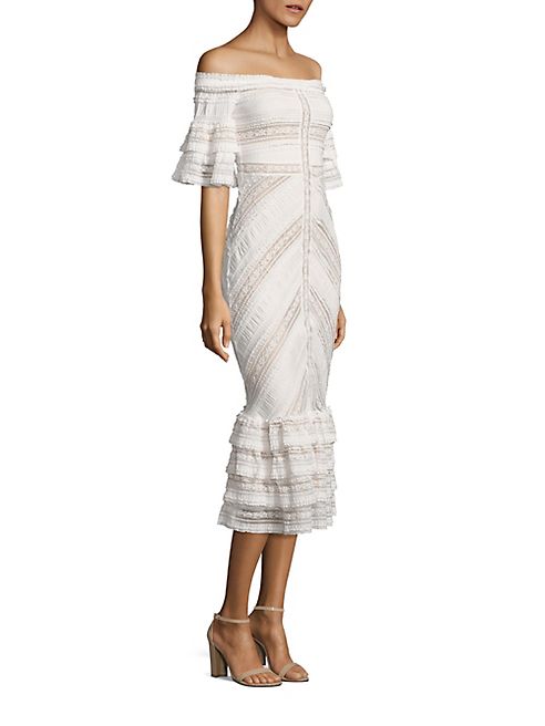 Cinq à Sept - Naya Off-The-Shoulder Lace Dress