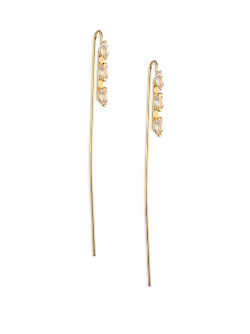 Jennifer Zeuner Jewelry - Lane White Sapphire Threader Earrings