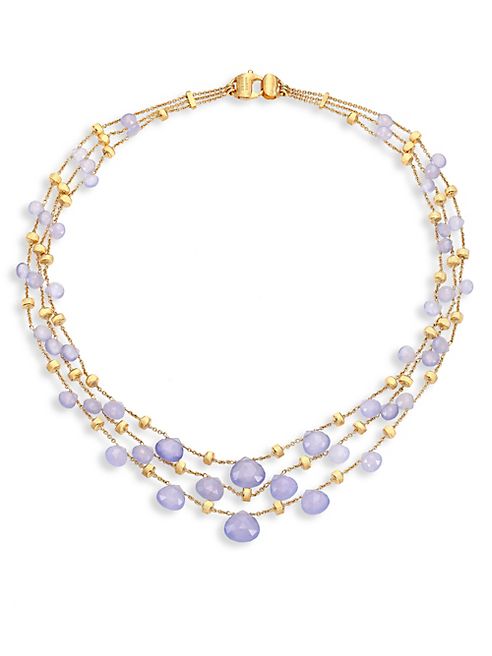 Marco Bicego - Paradise Chalcedony & 18K Yellow Gold Graduated Three-Strand Necklace