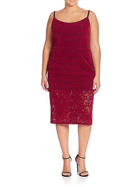 ABS, Plus Size - Floral Lace Sheath Dress