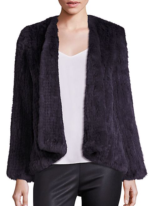 H Brand - Emily Knitted Rabbit Fur Coat