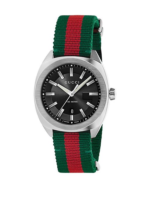 Gucci - Stainless Steel & Nylon Web Watch