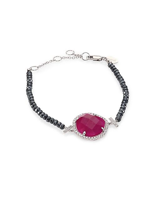 Meira T - Diamond, Ruby, Silverite & 14K White Gold Bracelet