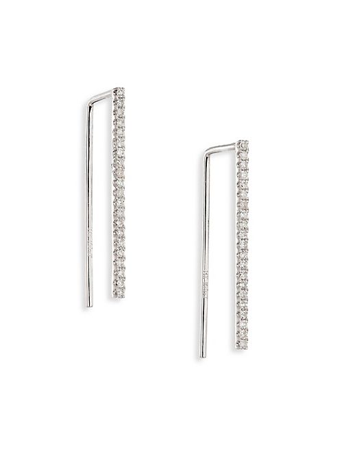 Meira T - Diamond & 14K White Gold Threader Earrings