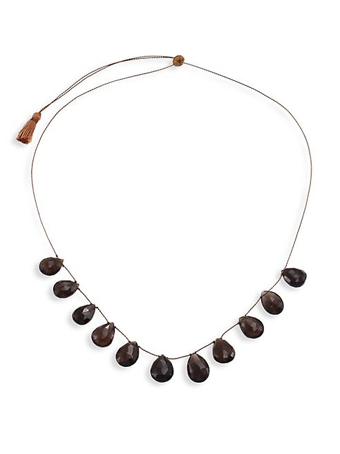 Lena Skadegard - Smokey Topaz Floating Cord Necklace