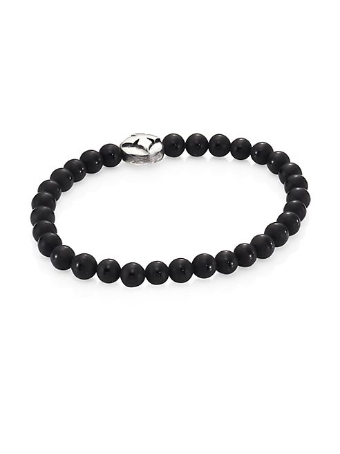 King Baby Studio - Onyx Beads & Sterling Silver Bracelet