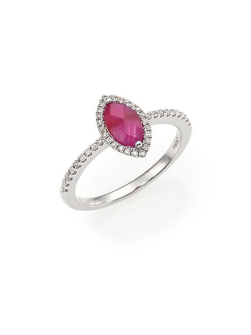 Meira T - Diamond, Ruby & 14K White Gold Ring