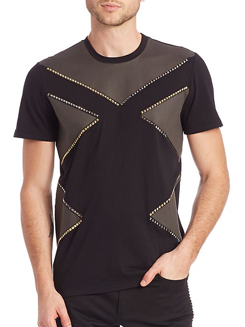 Versace Collection - Two-Tone Studded Colorblock Tee