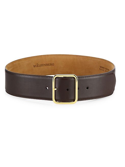 W. Kleinberg - Goldtone Leather Buckle Belt