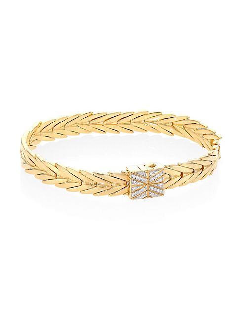 John Hardy - Modern Chain Diamond & 18K Yellow Gold Bracelet