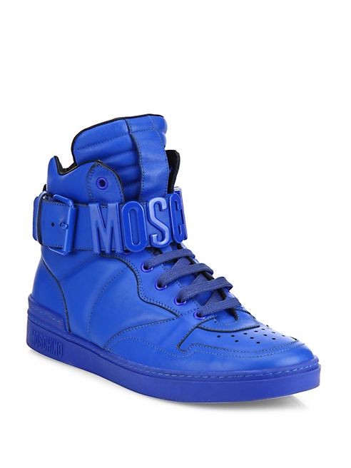 Moschino - Leather High-Top Sneakers