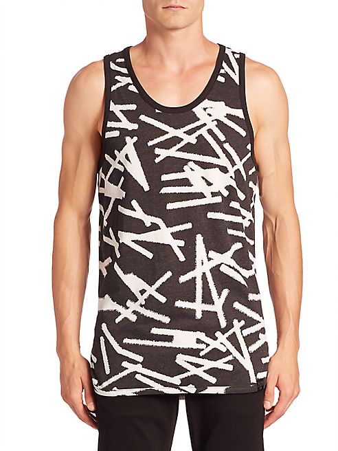 Saks Fifth Avenue x Anthony Davis - Printed Elongated Tank Top