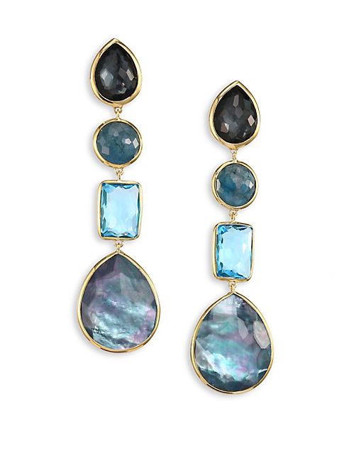 IPPOLITA - Rock Candy® 18K Yellow Gold Four-Stone Linear Drop Earrings