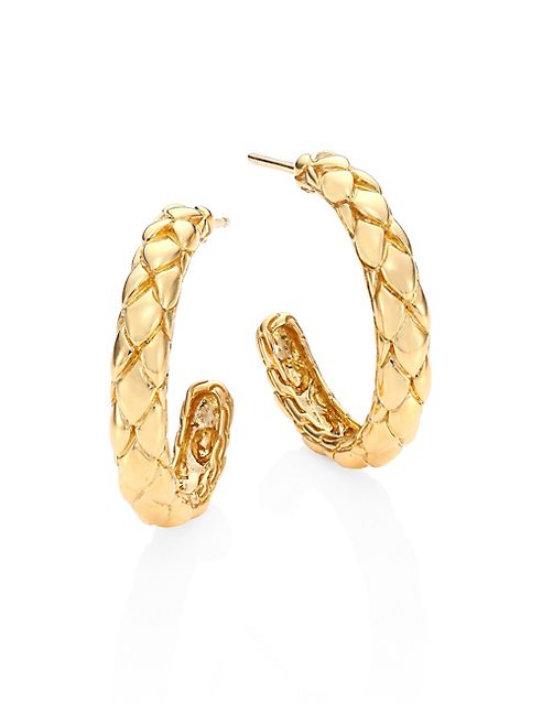 John Hardy - Legends Cobra 18K Yellow Gold Small Hoop Earrings/0.75