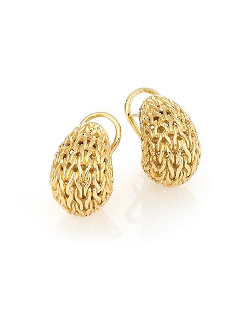 John Hardy - Classic Chain 18K Yellow Gold Huggie Earrings