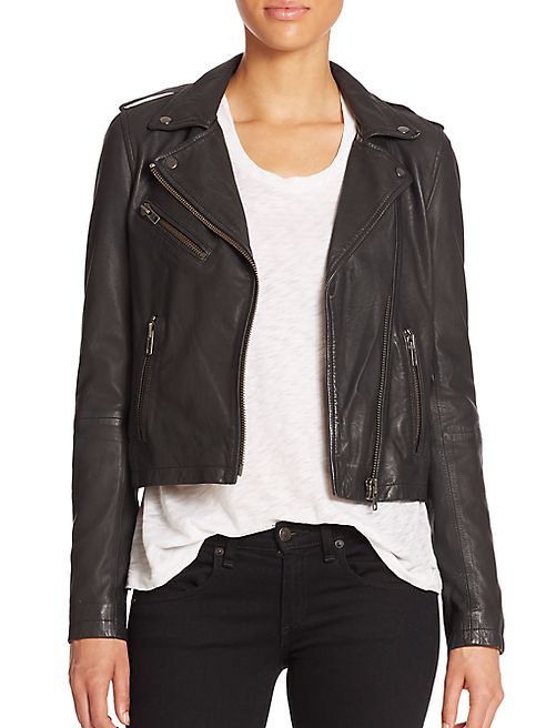 Doma - Washed Leather Moto Jacket