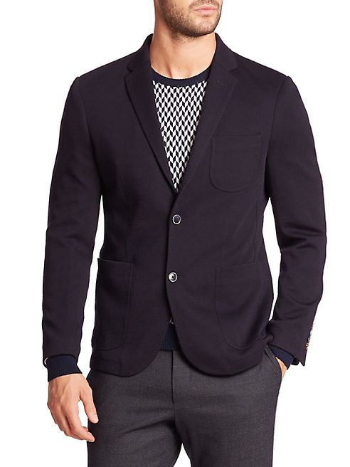 Sand - Wool-Blend Knit Sport Jacket