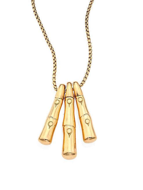 John Hardy - Bamboo 18K Yellow Gold Trio Stick Pendant Necklace