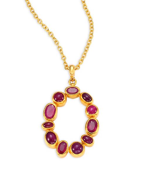 GURHAN - Amulet Hue Ruby & 24K Yellow Gold Pendant Necklace