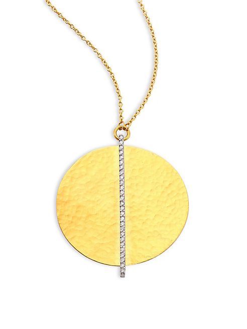 GURHAN - Lush Diamond Large 24K Yellow Gold Pendant Necklace