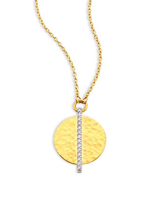 GURHAN - Lush Diamond Small 24K Yellow Gold Pendant Necklace