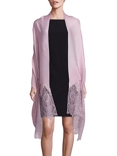 Valentino - Wool, Silk & Cashmere Blend Lace Shawl