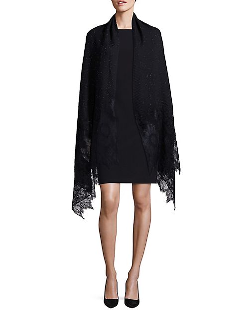 Valentino - Cashmere, Wool & Silk Blend Lace Shawl