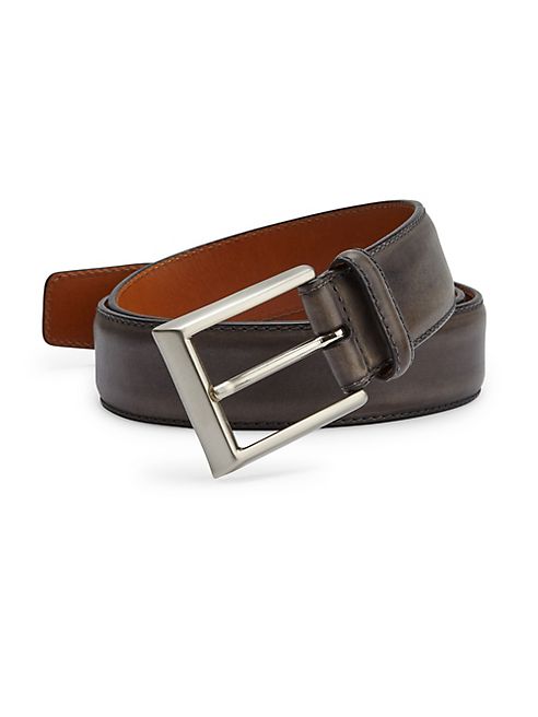 Saks Fifth Avenue Collection - Saks Fifth Avenue by Magnanni Barnished Leather Belt