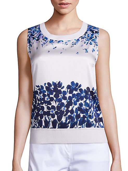 St. John - Jasmine Floral-Print Shell