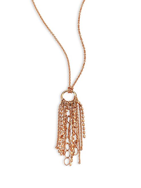 GINETTE NY - Mini Unchained 18K Rose Gold Tassel Necklace