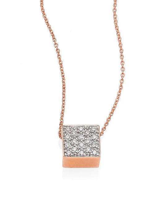 GINETTE NY - Baby Diamond Ever 18K Rose Gold Pendant Necklace