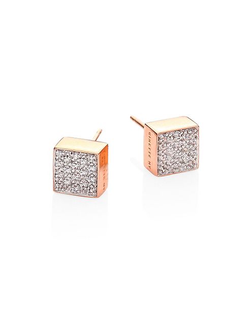 GINETTE NY - Ever Baby Diamond & 18k Rose Gold Stud Earrings