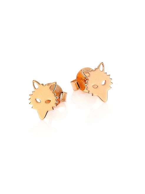 GINETTE NY - Wolf 18K Rose Gold Stud Earrings