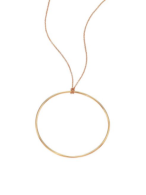 GINETTE NY - Circle 18K Rose Gold Pendant Necklace