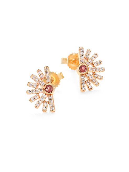 Astley Clarke - Setting Sun Diamond & Pink Tourmaline Stud Earrings