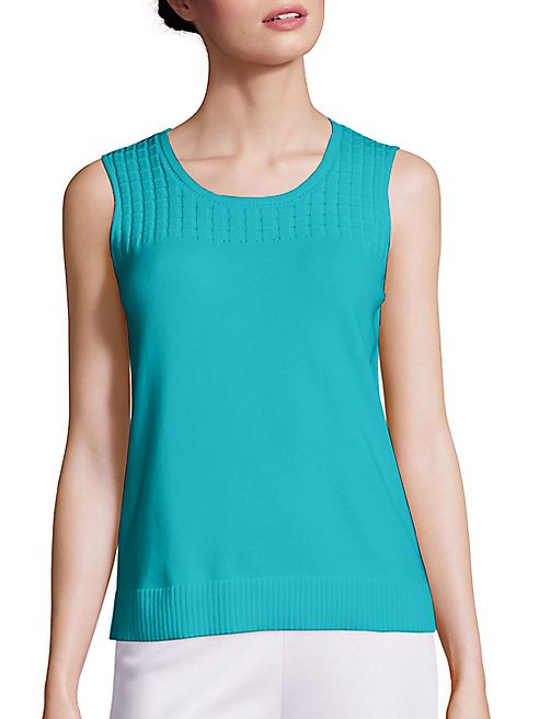 St. John - Ottoman Sleeveless Knit Top