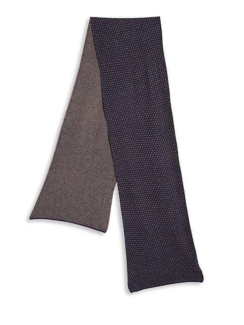 Portolano - Dot Patterned Wool-Blend Scarf